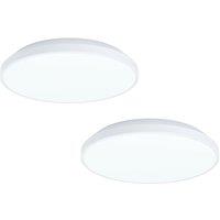 Loops 2 PACK Wall / Ceiling Light White Round Surface Moutned 240mm 16W LED