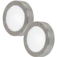 Loops 2 PACK IP44 Outdoor Wall Light Stainless Steel 5.4W Built in LED Porch Lamp in Metallics