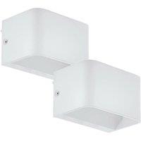 Loops 2 PACK Wall Light Colour White Box Structure Snug Fitting Bulb LED 6W Included