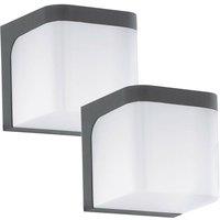 Loops 2 PACK IP44 Outdoor Wall Light Anthracite Cast Aluminium 6W LED Lamp