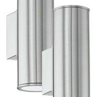 Loops 2 PACK IP44 Outdoor Wall Light Stainless Steel 3W GU10 Porch Up & Down Lamp in Metallics