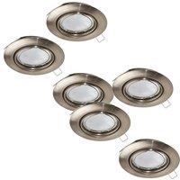 Loops 2 PACK 3 PACK Flush Ceiling Downlight Satin Nickel Steel 3x 5W GU10 Bulb in Metallics