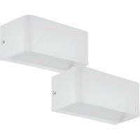 Loops 2 PACK Wall Light Colour White Long Box Structure Snug Fitting LED 10W Included