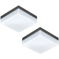 Loops 2 PACK IP44 Outdoor Wall Light Anthracite Plastic 8.2W LED Porch Lamp