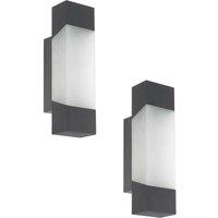 Loops 2 PACK IP44 Outdoor Wall Light Anthracite Porch Accent Lamp 4.8W Built in LED