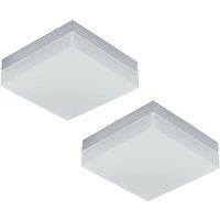 Loops 2 PACK IP44 Outdoor Wall Light White Plastic 8.2W Built in LED Porch Lamp