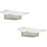 Loops 2 PACK Wall Light Colour Satin Nickel Shade Satined Plastic LED 1x5.6W Included in Metallics