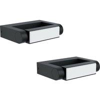 Loops 2 PACK IP44 Outdoor Wall Light Black Cast Aluminium 4.8W LED Porch Lamp