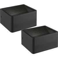Loops 2 PACK IP44 Outdoor Wall Light Anthracite Aluminium 6W LED Porch Lamp