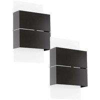 Loops 2 PACK IP44 Outdoor Wall Light White & Anthracite Zinc Steel 2.5W LED