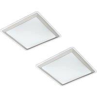 Loops 2 PACK Wall Flush Ceiling Light Colour White Shade White Silver Plastic LED 24W