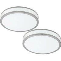 Loops 2 PACK Wall Flush Ceiling Light Colour White Shade White Chrome Plastic LED 18W