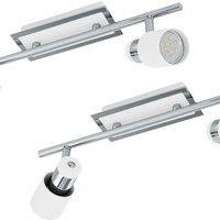 Loops 2 PACK Wall 2 Spot Light Colour Chrome Plated White Steel GU10 2x5W Included
