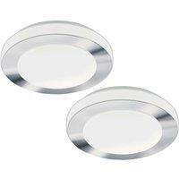 Loops 2 PACK Wall Flush Ceiling Light Colour White Chrome Shade White Plastic LED 11W