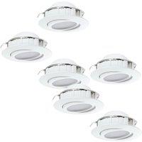 Loops 2 PACK 3 PACK Flush Ceiling Downlight White Adjustable Round Spotlight 6W LED