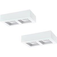 Loops 2 PACK Wall / Ceiling Light Modern White Box Lamp 255mm x 140mm 6.3W LED
