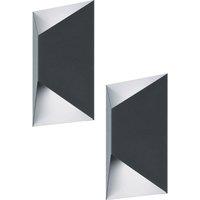 Loops 2 PACK IP44 Outdoor Wall Light Anthracite & White Trapeze 2.5W Built in LED