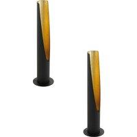 Loops 2 PACK Table Lamp Circluar Black Outer & Gold Inner Base GU10 1x5W Included