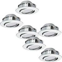 Loops 2 PACK 3 PACK Flush Ceiling Downlight Chrome Recessed Spotlight 6W LED