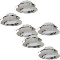 Loops 2 PACK 3 PACK Flush Ceiling Downlight Satin Nickel Plastic 6W Built in LED in Metallics