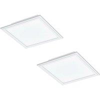 Loops 2 PACK Wall / Ceiling Light White Aluminium 300mm Square Panel 16W LED 4000K