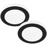 Loops 2 PACK Wall Flush Ceiling Light Colour Black White Shade White Plastic LED 11W