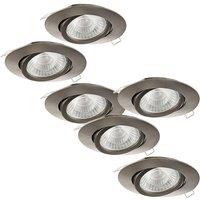 Loops 2 PACK 3 PACK Adjustable Ceiling Downlight Satin Nickel Cast Aluminium 5W GU10 in Metallics