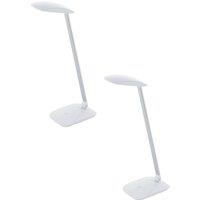 Loops 2 PACK Table Desk Lamp Colour White Touch On/Off Dimming Bulb LED 4.5W Included