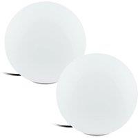 Loops 2 PACK IP65 Outdoor Garden Ball Light White Plastic 1x 40W E27 300mm Globe