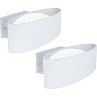 Loops 2 PACK IP44 Outdoor Wall Light White Aluminium & Steel 10W LED Porch Lamp