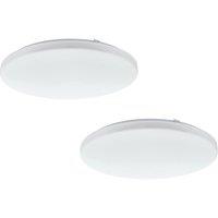 Loops 2 PACK Wall Flush Ceiling Light Colour White Shade White Plastic Bulb LED 33.5W