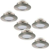 Loops 2 PACK 3 PACK Flush Ceiling Downlight Round Satin Nickel Plastic 6W LED in Metallics