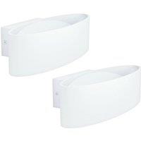 Loops 2 PACK Wall Light Colour White Shade Transparent Plastic Bulb LED 10W Included