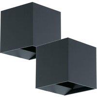 Loops 2 PACK IP54 Outdoor Wall Light Anthracite Aluminium Box 3.3W LED Lamp