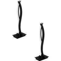 Loops 2 PACK Table Desk Lamp Colour Black Shade White Plastic Bulb LED 10W Included