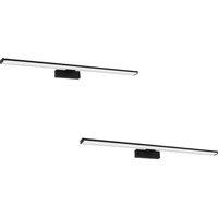Loops 2 PACK Wall Light Colour Black Aluminium Shade White Plastic LED 14W Included