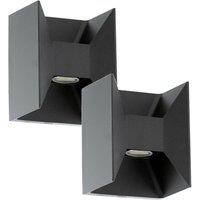 Loops 2 PACK IP44 Outdoor Up / Down Wall Light Anthracite Aluminium 2.5W LED Lamp