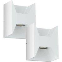 Loops 2 PACK IP44 Outdoor Wall Light White Cast Aluminium 2.5W LED Porch Lamp
