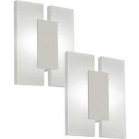 Loops 2 PACK Wall Light Colour Satin Nickel Shade Satined Plastic LED 2x4.5W Included in Metallics