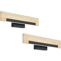 Loops 2 PACK Wall Light Colour Black Brown Shade White Plastic LED 1x8.5W Included