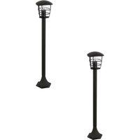 Loops 2 PACK IP44 Outdoor Bollard Light Black Lantern 1x 60W E27 Bulb Lamp Post