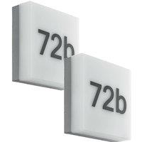 Loops 2 PACK IP44 Outdoor Wall Light Anthracite House Number 8.2W LED Porch Lamp