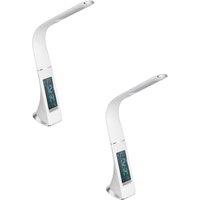 Loops 2 PACK Table Lamp Colour White Touch On/Off Dimming Clock LED 3.2W Included