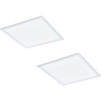 Loops 2 PACK Wall / Ceiling Light White 450mm Slim Square Panel 21W LED 4000K
