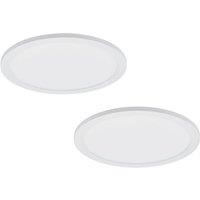 Loops 2 PACK 300mm Modern Ceiling Light White Slim Round Low Profile 17W LED 4000K