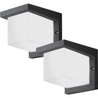 Loops 2 PACK IP54 Outdoor Wall Light Anthracite Cast Aluminium 10W LED Lamp