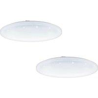 Loops 2 PACK Wall Flush Ceiling Light White Shade White Plastic Crystal Effect LED