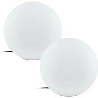 Loops 2 PACK IP65 Outdoor Garden Ball Light White Plastic 1x 40W E27 390mm Globe