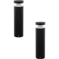Loops 2 PACK IP44 Outdoor Pedestal Light Black Cast Aluminium 11W LED Post