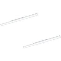Loops 2 PACK Wall / Ceiling Light White 1195mm Slim Strip Panel 36W LED 4000K